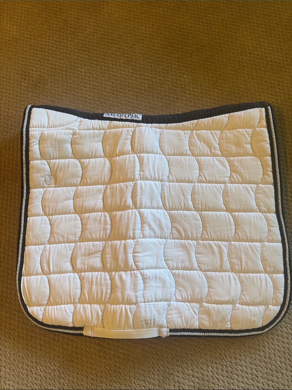 SmartPak White Quilted Dressage Saddle Pad